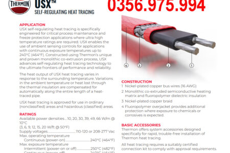 dây gia nhiệt Thermon, HTsx 20-2, Ksx 15-2, Bsx 10-2 , Self Regulating Heating Cable, Electric heat tracing